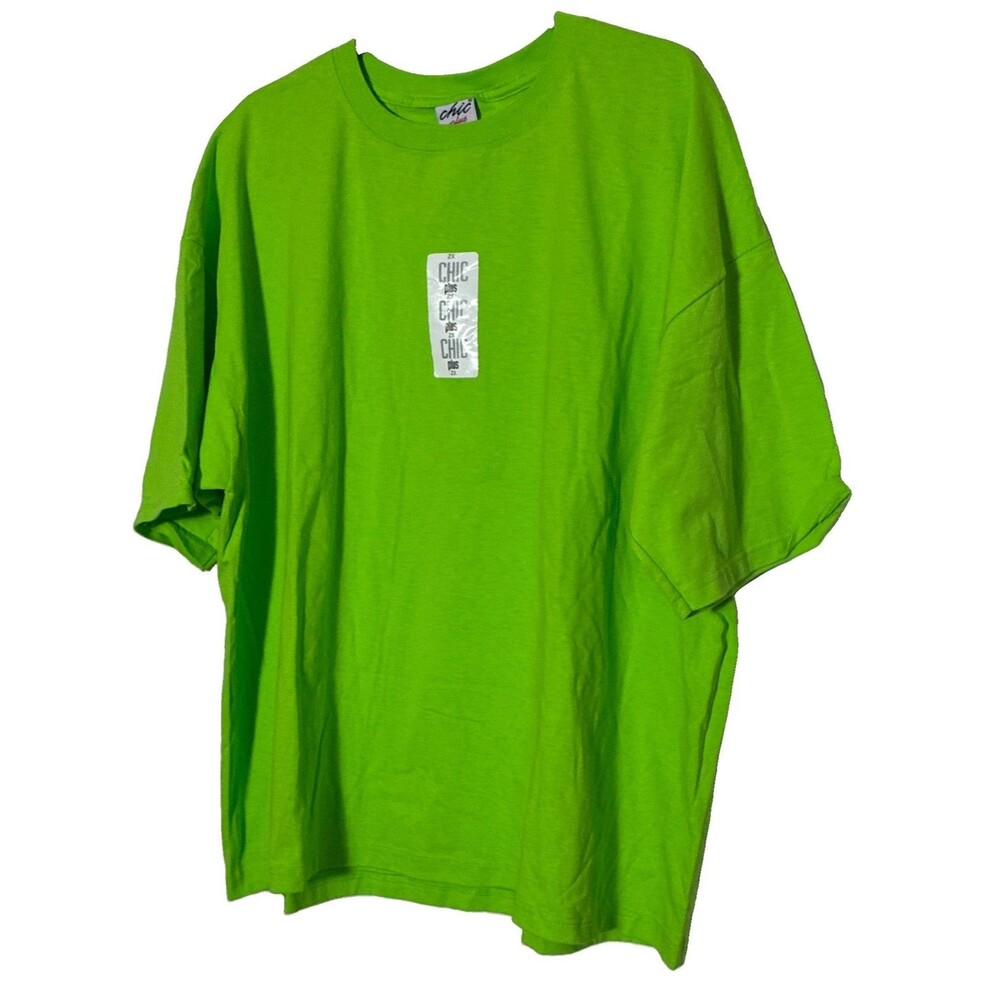 New VTG Y2K CHIC Plus 2X T-Shirt Crew Neck Top Short Sleeve 100% Cotton USA Made